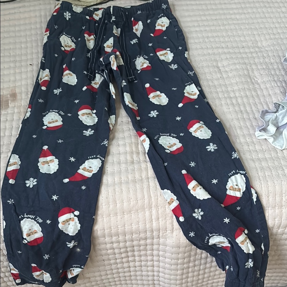 Festive Santa Print Pajama Pants